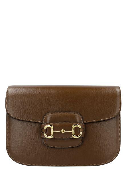 GUCCI Luxurious Brown Texturized Leather Shoulder Handbag for Women