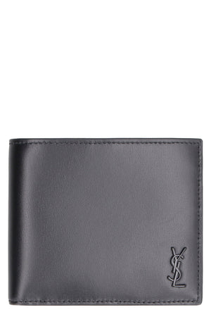 SAINT LAURENT Classic Black Leather Men's Wallet