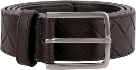 BOTTEGA VENETA Men's Intrecciato Leather Belt in Brown - Carryover 2024