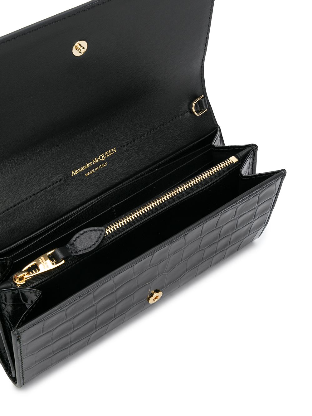 ALEXANDER MCQUEEN Black Small Leather Wallet for Women - SS24