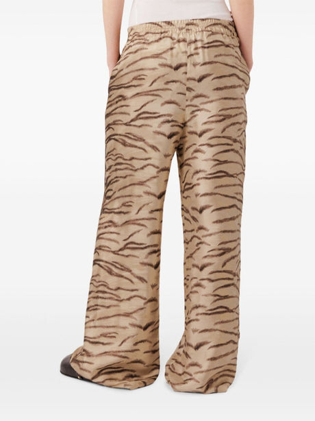 STELLA MCCARTNEY Organic Silk Tiger Print Trousers
