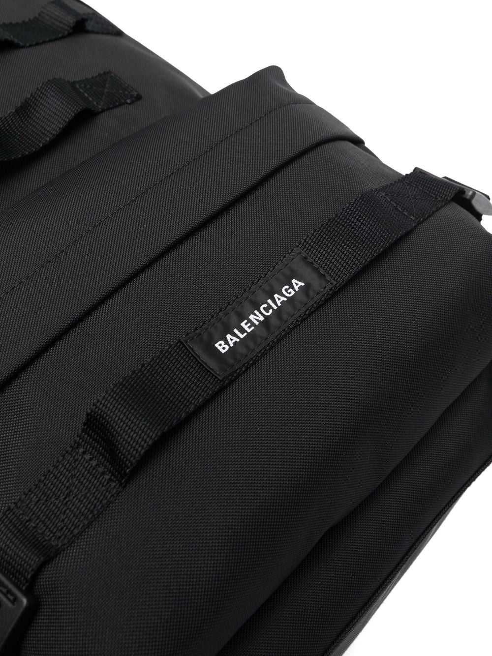 BALENCIAGA Black Eco-Conscious Medium Nylon Backpack with Adjustable Straps