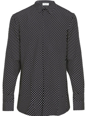 男士黑白圆点丝绸衬衫-FW23季节款