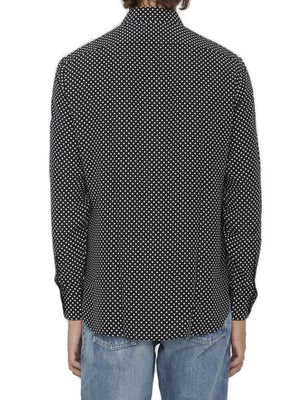 男士黑白圆点丝绸衬衫-FW23季节款