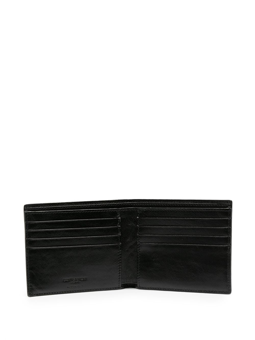 SAINT LAURENT Black Calf Leather Monogram Wallet for Men - SS23
