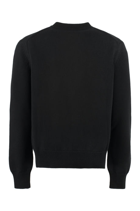 ALEXANDER MCQUEEN Men's Black Intarsia Logo Sweater for FW23