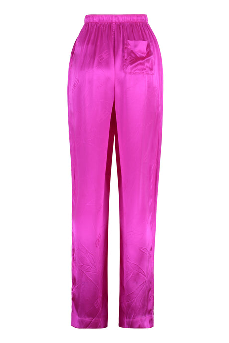 BALENCIAGA Silk Pajama Pants in Fuchsia for Women - FW23 Collection