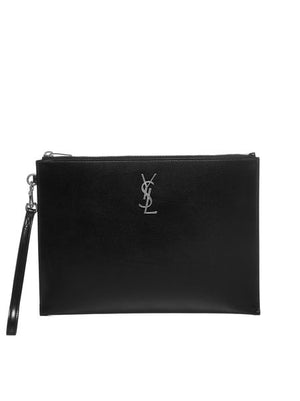Men's Black Leather Clutch - FW23 Collection