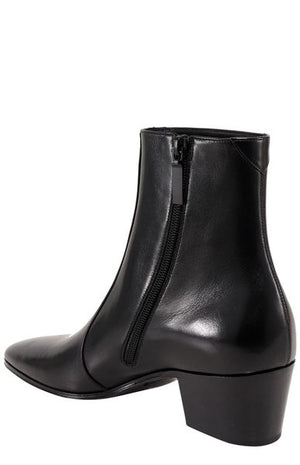 Sleek Leather Mid-Heel Boots for Fashion-Forward Women