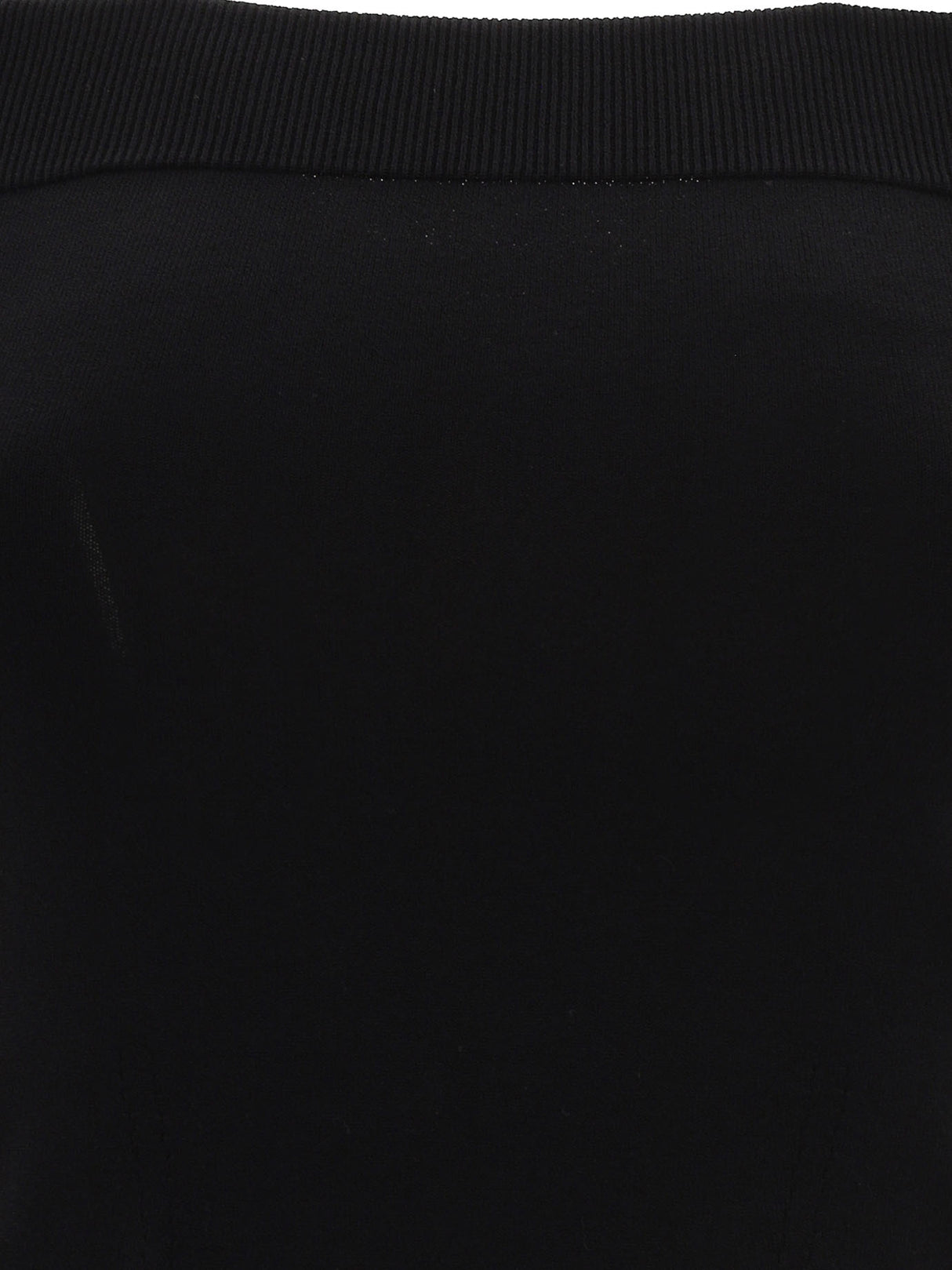 Black Ribbed Boat-Neck Top for Women - SS24 Collection