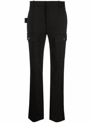 BOTTEGA VENETA Black Slit Hem Cargo Pants for Women - FW21 Collection