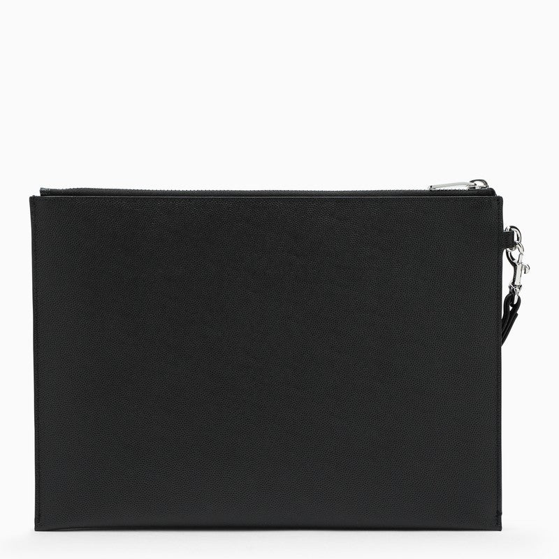 SAINT LAURENT Black Leather iPad Holder for Men - SS23 Collection