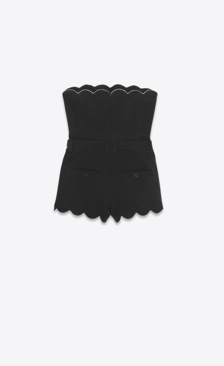 SAINT LAURENT Black Wool Double Sable Combishort for Women SS22