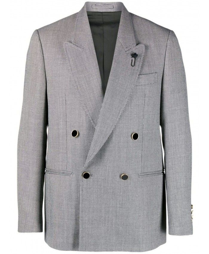 灰色羊毛雙排扣男士外套