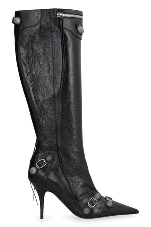 Studded Pointy-Toe Leather Boots with Side Zip by Balenciaga for Women