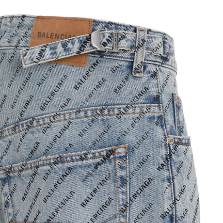 BALENCIAGA Men's Premium Cotton Denim Shorts
