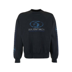 Men's Black and Blue Cracked Crewneck Sweatshirt for SS24