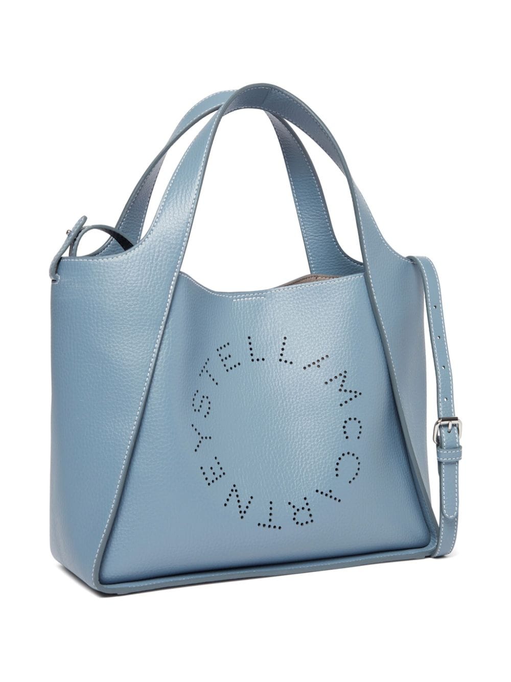 天空藍色品牌雕花手提包 - 多功能豪華款式