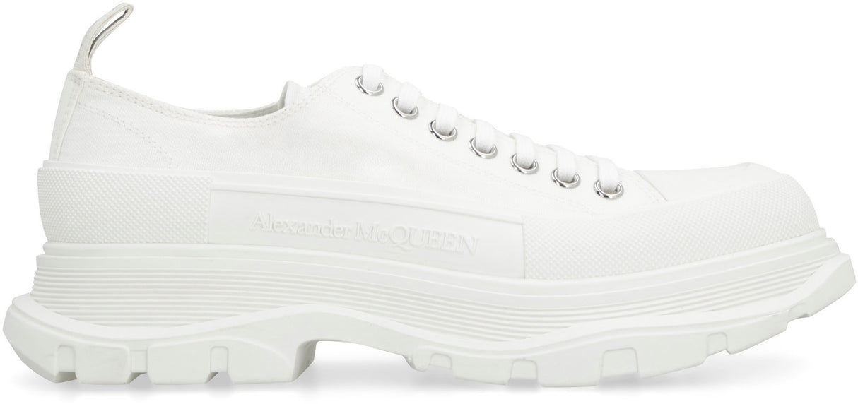 ALEXANDER MCQUEEN Cotton Canvas Tread Slick Sneaker for Men in White