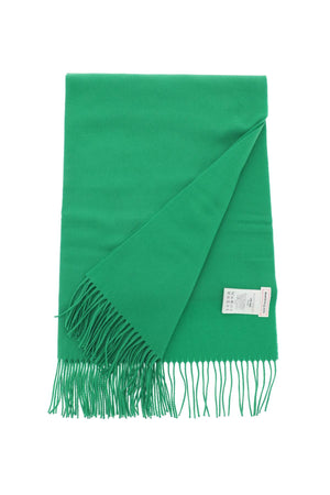 Khăn choàng Cashmere màu xanh lá cây với logo thêu và viền khoen cho phụ nữ - FW23