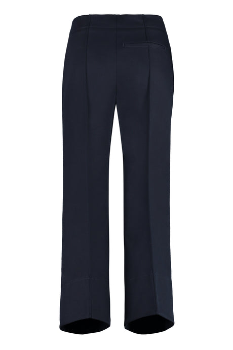 High-Rise Cotton Trousers for Women in Blue - FW22