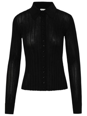 SAINT LAURENT Luxe Italian Wool Buttoned Long-Sleeved Shirt - FW23 Collection