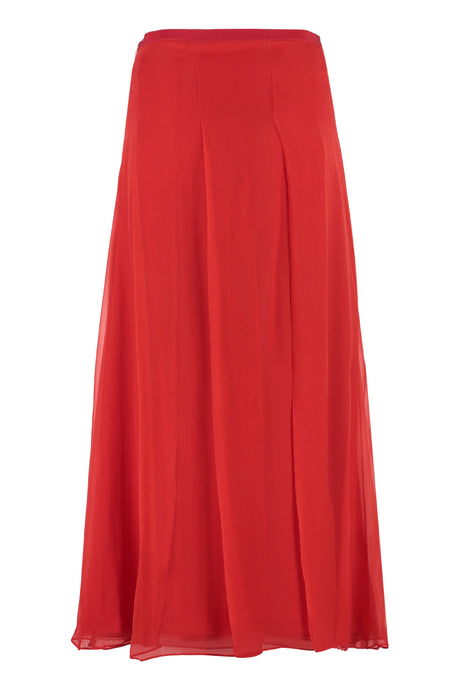 红色真丝中庭裙 - SS23系列