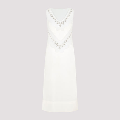 Feather Tie Slip Dress with Embellishments