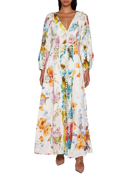 ZIMMERMANN Feminine Maxi Dress in Neutral Raffia for Women - Versatile Design and Fashionable Style
