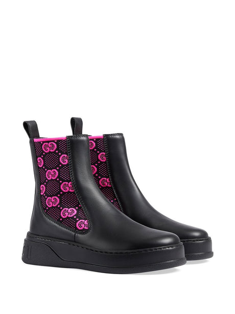 GUCCI Black Leather Chelsea Boots for Women - SS23 Collection