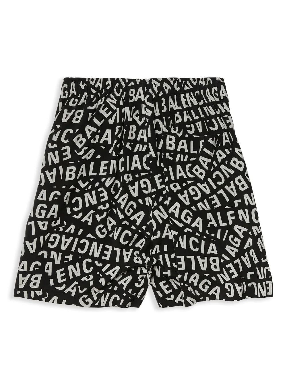 Men's Black Balenciaga Raffia Logo Print Shorts for FW23