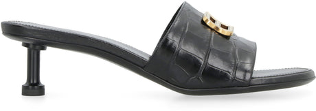 BALENCIAGA Croco-Print Leather Women's Flat Sandals for SS23 Season