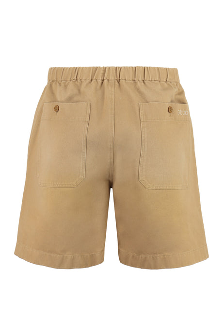 GUCCI Men's Beige Cotton Bermuda Shorts for SS23