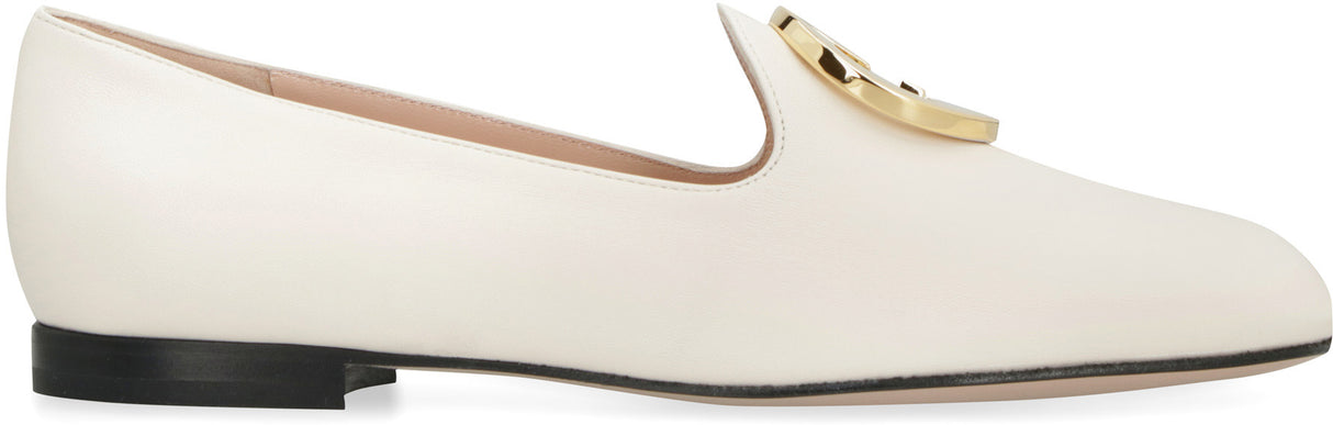 GUCCI White Leather Ballet Flats for Women - SS23 Collection
