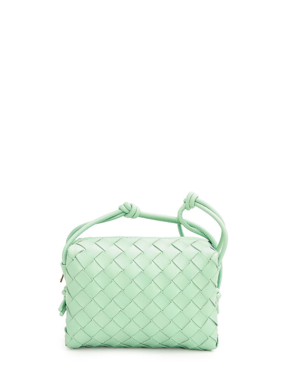Green Mini Loop Camera Handbag in Intrecciato Lambskin for Women - Fall Winter '24