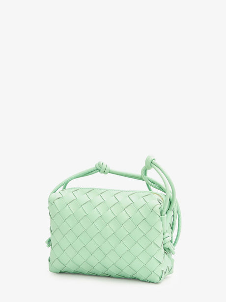 Green Mini Loop Camera Handbag in Intrecciato Lambskin for Women - Fall Winter '24