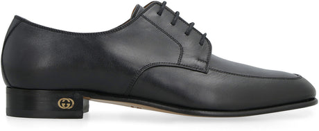 GUCCI Black Leather Lace-Up Shoes for Men - SS23 Collection