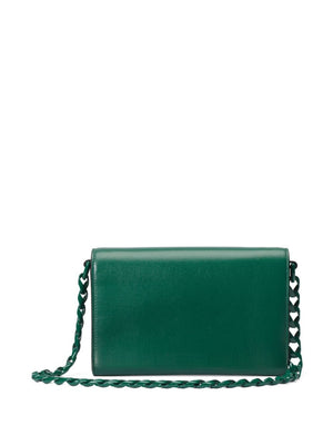GUCCI Green Leather Horsebit Crossbody Handbag for Women