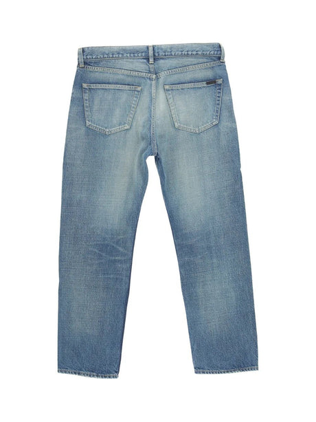 SAINT LAURENT Blue Denim Straight-Leg Jeans for Men - SS23 Collection