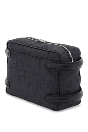 ALEXANDER MCQUEEN BLACK SS24 Camera Handbag with Leather Details for Men