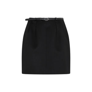 SAINT LAURENT Elegant Black Wool Mini Skirt for Women in SS23