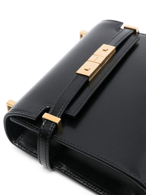 SAINT LAURENT Mini Manhattan Black Leather Crossbody Bag for Women