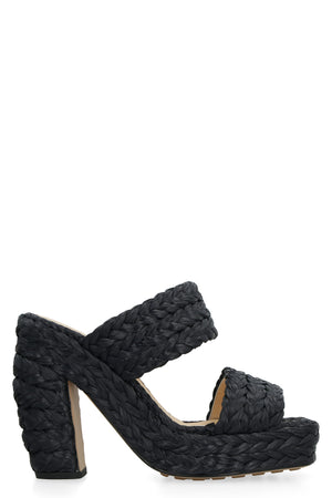Sandals đế vuông đen Bottega Veneta cho phụ nữ