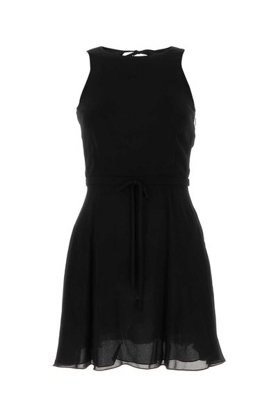 Black Open-Back Raffia Mini Dress for Women, SS23 Collection