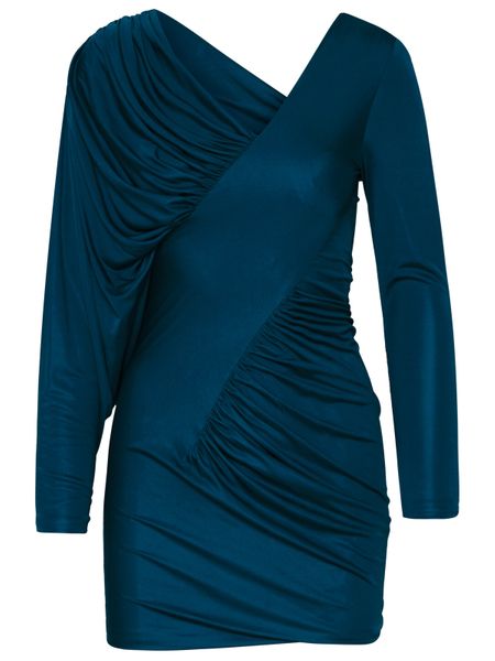 Áo đầm phối vải xanh dương cho phụ nữ - SS23