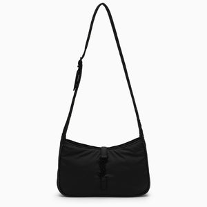 Túi đeo chéo đen - Vải tái chế Nylon, logo kim loại cùng màu, dây đeo có thể điều chỉnh - Bộ sưu tập nam SS23