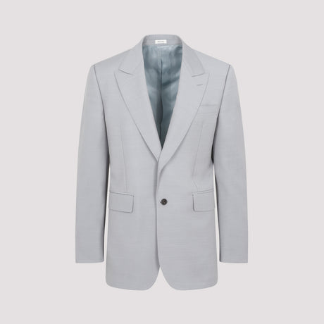 ALEXANDER MCQUEEN Grey Wool Blend Jacket for Men | SS23 Collection