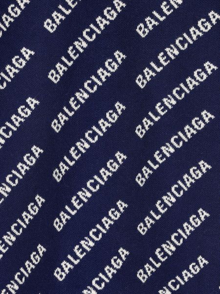 Áo khoác len hai dây nam Balenciaga Monogram cao cấp màu xanh da trời