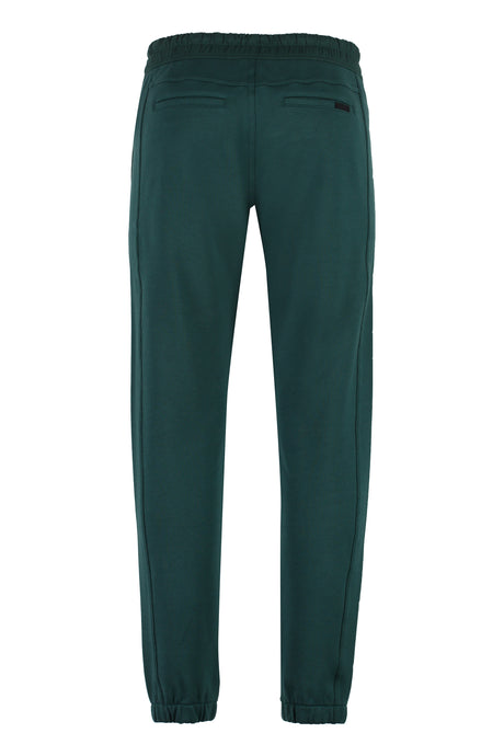 SAINT LAURENT Green Organic Cotton Track Pants with Embroidered Logo