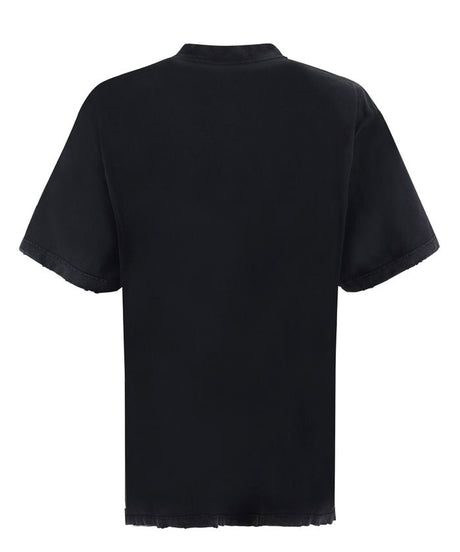 BALENCIAGA Vintage College DIY T-Shirt for Men in Washed Black